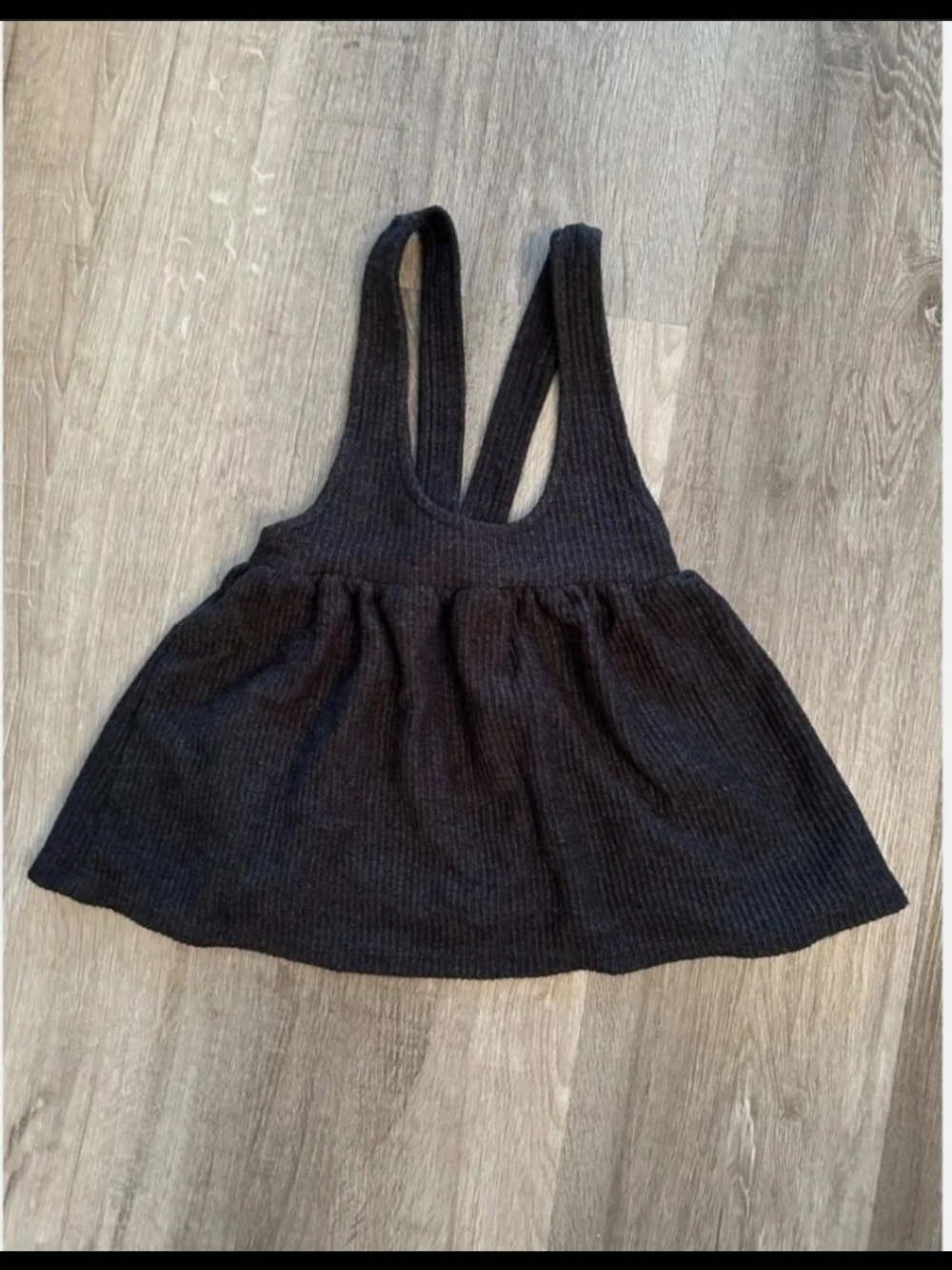 Zara Black Ribbed Overall Dress